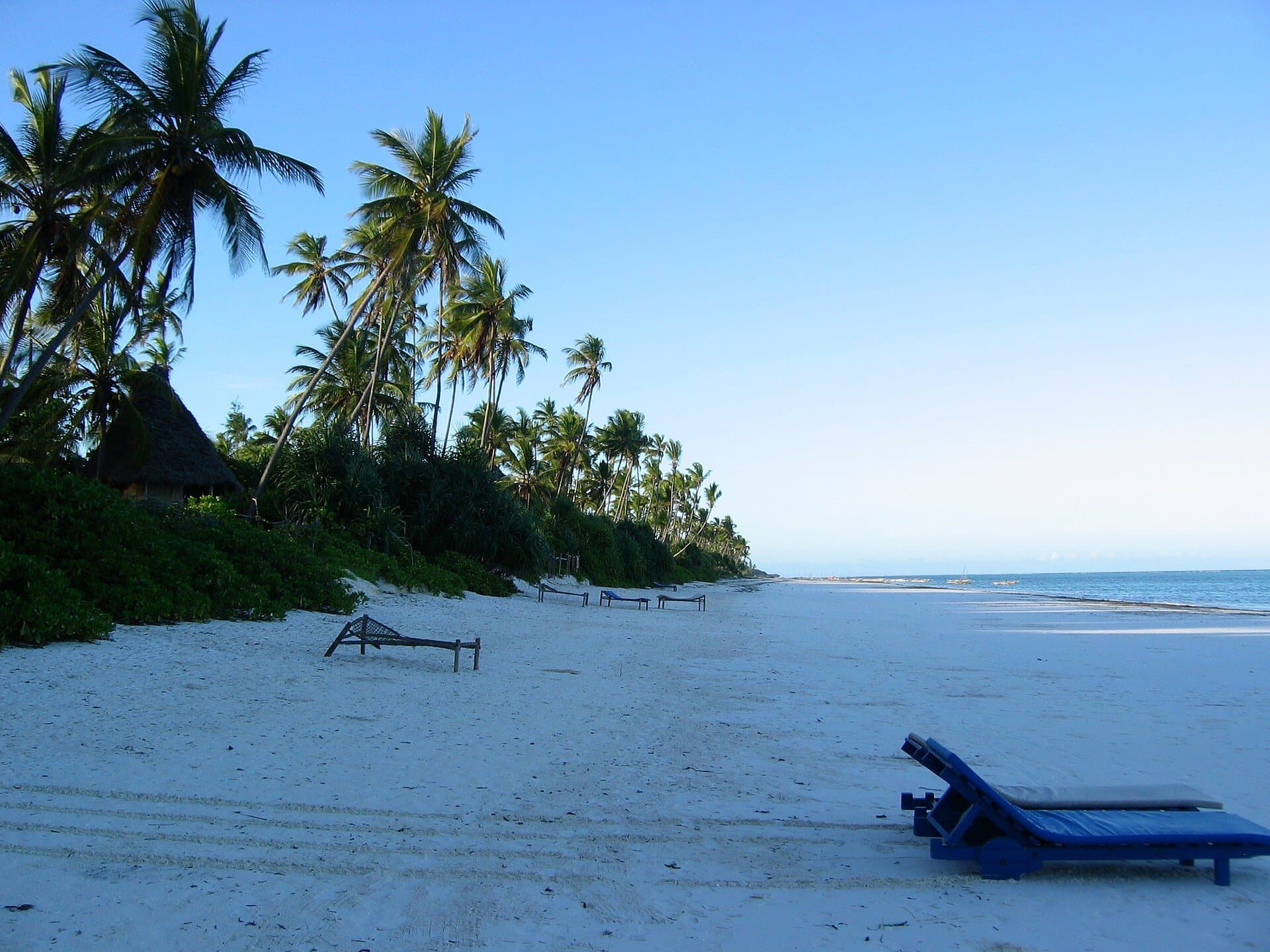 A quiet white-sand beach on Zanzibar's east coast